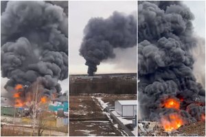 Sankt Peterburge netoli oro uosto nugriaudėjo sprogimai, kilo didelis gaisras