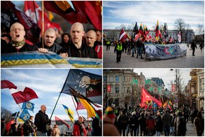 Vilniuje aidėjo šūksniai „Lietuva – lietuviams!“, „Lietuva be rusų“ ir „Šlovė Ukrainai“: tautininkų eitynėse – apie 200 asmenų