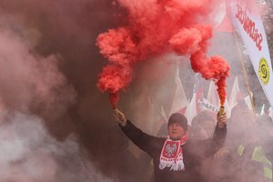 Lenkijos įmonės dėl sienos blokados praranda šimtus milijonų dolerių