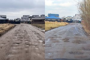 Pusė gatvės priklauso Kauno miestui, kita – rajonui: palygino, kas geriau lygina duobes