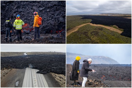 Ugnikalnio išsiveržimas Islandijoje. 