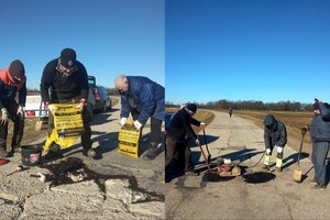 Kaimo vyrai „betonkę“ tvarko savo jėgomis: šiuo pavyzdžiu nori įkvėpti kitus