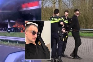 Laurynui Maybachui – nemalonumai Olandijoje: sudegė automobilis, o pats buvo sulaikytas