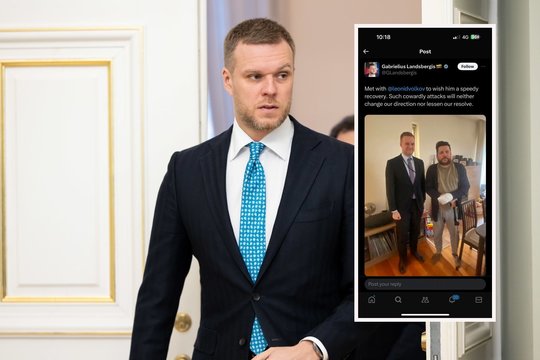 Į tviterį nuotrauką su nužudyto Rusijos opozicionieriaus Aleksejaus Navalno bendražygiu Leonidu Volkovu neseniai įsikėlęs užsienio reikalų ministras Gabrielius Landsbergis sulaukė pykčio bangos.