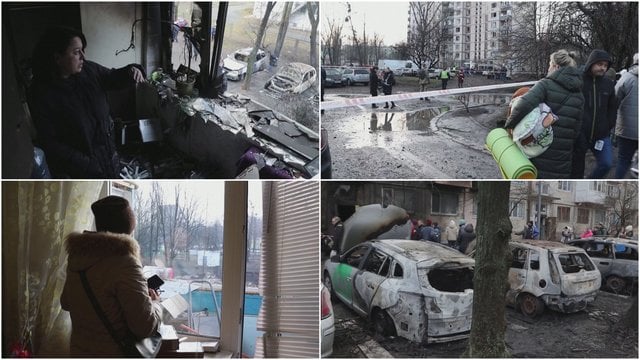 Po raketų atakos Kyjivo gyventojai dalijasi šiurpą keliančiais išgyvenimais: „Buvome mėtomi aukštyn, žemyn“