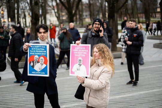 Protestas prieš V.Matijošaitį ir jo verslą Rusijoje.<br> G.Bitvinsko nuotr.