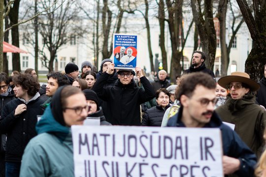  Protestas prieš V.Matijošaitį ir jo verslą Rusijoje.<br> G.Bitvinsko nuotr.