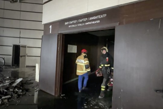  Koncertų rūmai po teroristinio išpuolio prie Maskvos.<br> EPA-ELTA nuotr.