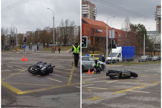  Vilniuje savaitgalį įvyko skaudi motociklo avarija. 
