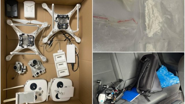 Įtarimus sukėlęs dronas atskleidė nusikaltimą: juo draudžiami daiktai patekdavo į įkalinimo įstaigas