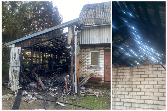  Jurbarko rajono sodybos garaže gaisras įsižiebė nuo senos elektros instaliacijos.