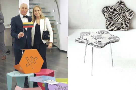 V.Daukintis su dukra Gabriele pelnė pasaulinį pripažinimą už kartu su dizaineriu K.Rashidu sukurtą baldų kolekciją.