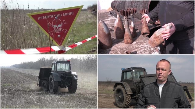 Artėjant sėjai Ukrainos ūkininkai patobulino traktorių – pavertė išminavimo mašina