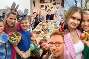 Žinomi žmonės per Velykas stebino margučiais: sėdo prie vaišių stalo, puošėsi kiškio ausytėmis