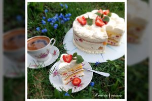 Fantastiškai atrodantis jogurtinis tortas su persikais ir braškėmis: lengvas ir gaivus 