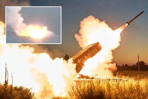 Po ukrainiečių įsikišimo grėsmingas Rusijos ginklas virto įspūdingu liepsnų kamuoliu