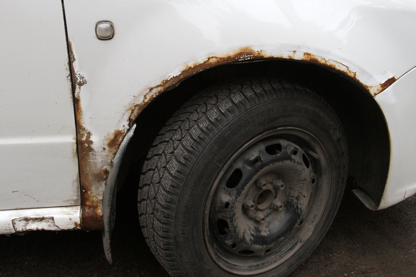 Automobilio rūdys, surūdijęs sparnas<br>M.Patašiaus nuotr.