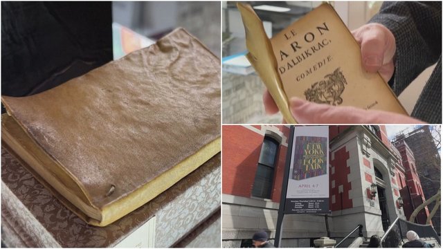 Niujorko mugėje – neįprastas eksponatas: pristatyta knyga, įrišta į žmogaus odą
