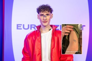 Silvester Belt parodė naują tatuiruotę, kurią įkvėpė „Eurovizija“