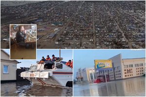 Rusijoje pratrūkus užtvankai ir kilus potvyniui evakuota per 4 000 žmonių: užfiksavo, kaip atrodo skęstantis miestas