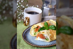 Tikras skanumėlis pusryčiams – omletas su lašiša