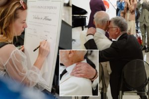 Vilniuje aukso žiedus sumainė 52 metus kartu nugyvenę vyrai: ceremonijoje dalyvavo žinomi žmonės