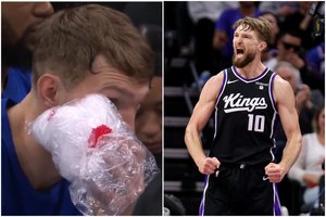 Smūgį į veidą „sugėręs“ D. Sabonis nesutriko – pakartojo dar vieną NBA rekordą