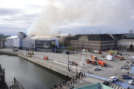 Gaisras Kopenhagoje.<br>EPA-ELTA nuotr.