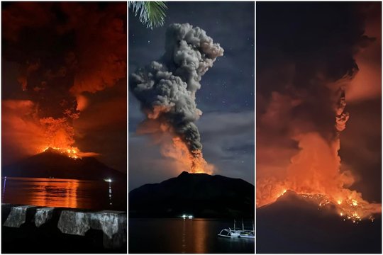 Atokiausiame Indonezijos regione naktį iš antradienio į trečiadienį įvyko keletas ugnikalnio išsiveržimų. 