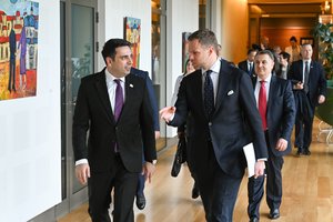 G. Landsbergis susitiko su Armėnijos Nacionalinės Asamblėjos pirmininku: palaikome Armėniją kovoje už demokratiją