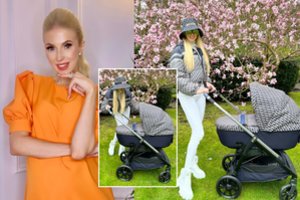 Akimirka su sūnumi pasidalijusi Inga Stumbrienė dėmesį kaustė stiliumi: vežimėlio kaina atima žadą