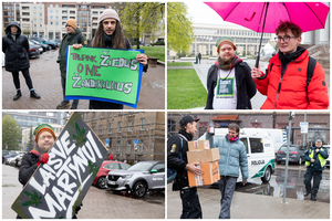 Vilniuje keliasdešimt asmenų dalyvavo akcijoje, skirtoje palaikyti už prekybą kanapių produktais nuteistą M. Simanyną