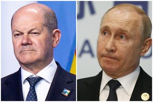 Iš O. Scholzo – griežtas draudimas V. Putinui