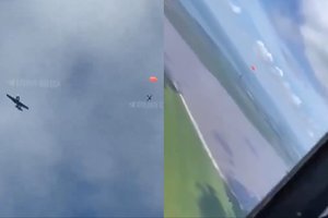 Pasinaudojo Pirmojo pasaulinio karo taktika: Ukrainos šaulys iš lėktuvo numušė Rusijos droną „Orlan“