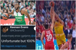 Kontroversiška rungtynių pabaiga Pirėjuje atkreipė ir K. Evanso dėmesį – pasidalino žinute