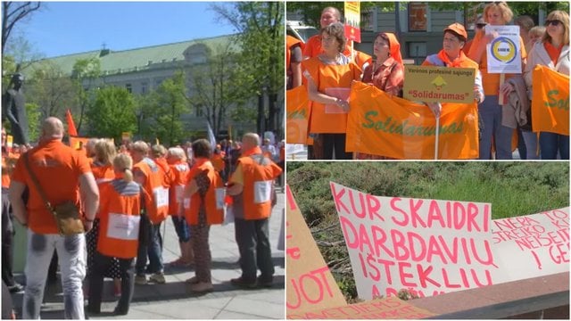 Vilniuje šurmulio netrūksta: tūkstantinė minia protestavo dėl didelių suvaržymų streikams