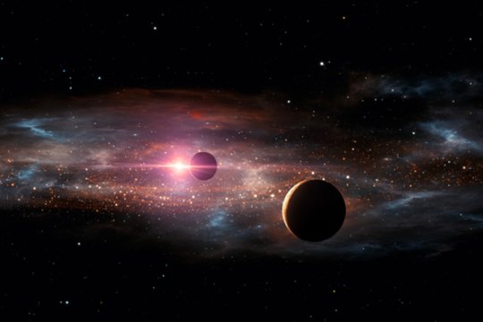 Astronomų ir pilietinio mokslo atstovų komanda neįprastos žvaigždžių sistemos, kurioje yra dvi žvaigždės ir galbūt dar viena egzoplaneta, gyvybinėje zonoje atrado planetą (asociatyvinė iliustr.).