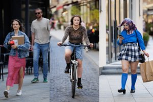 Vilniaus centras alsavo karščiu: dėmesį traukė nuogos kojos ir vasariškos spalvos