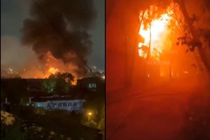 Maskvoje – milžiniškas gaisras: degė sostinės gamykla