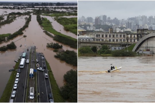 Užfiksuoti potvynio padariniai Brazilijoje: pastatai skęsta, aukų skaičius išaugo iki 78
