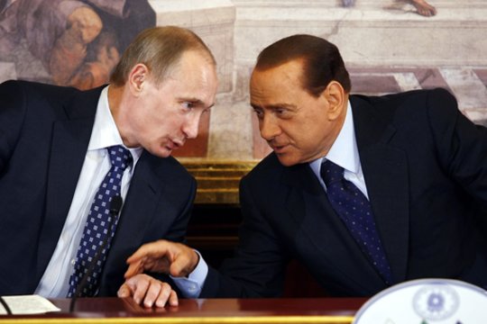  V. Putinas ir S. Berlusconi.