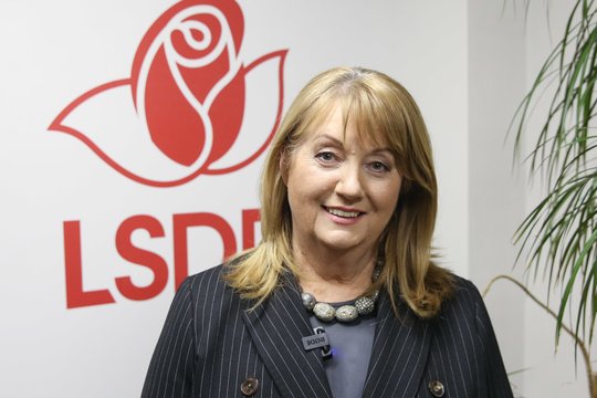 Lietuvos socialdemokratų partijos pirmininkė Vilija Blinkevičiūtė.Rinkimų štabas