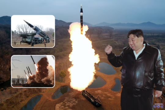 Raketų bandymai Šiaurės Korėjoje.