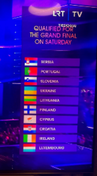  Į finalą pateko 10 šalių.