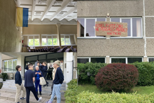 Ketvirtadienį, gegužės 9-ąją, Kauno Jono Basanavičiaus gimnazijoje mokiniai sukilo į streiką – piktinasi dėl suplanuoto susitikimo su vienu iš kandidatų į prezidentus Eduardu Vaitkumi.