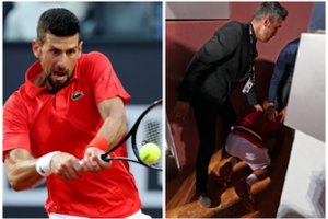Dalinant autografus N. Džokovičiui į galvą atskriejo metalinis butelis – jau aišku, kas jį metė