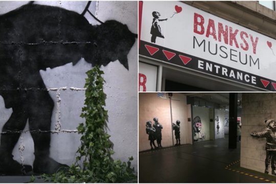Niujorke atidarytas menininko Banksy muziejus: siekiant gerbti jo įsitikinimus, kūriniai atvaizduoti ant sienos