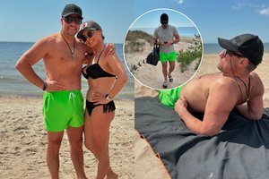 Karštą dieną A. Kandelis su mylimąja leido pajūryje: pademonstravo tobulas ir įdegusias kūno linijas