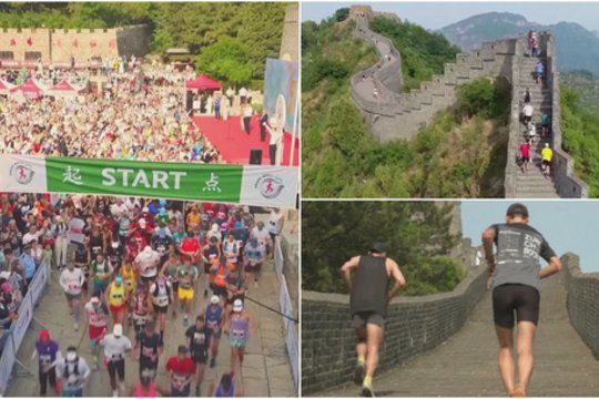Alinantis karštis neišgąsdino bėgikų: Didžiosios kinų sienos maratone jėgas išbandė daugiau nei 800 dalyvių 