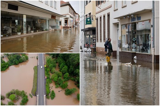 Europoje šėlo gamtos stichijos – Šiaurės Italiją, Prancūziją ir Vokietiją siaubė smarkios liūtys ir audros, o pietų Italijoje tvyro neįprasta karščio banga.